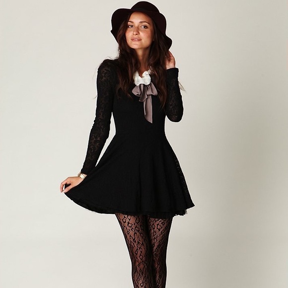 fit and flare dress with tights